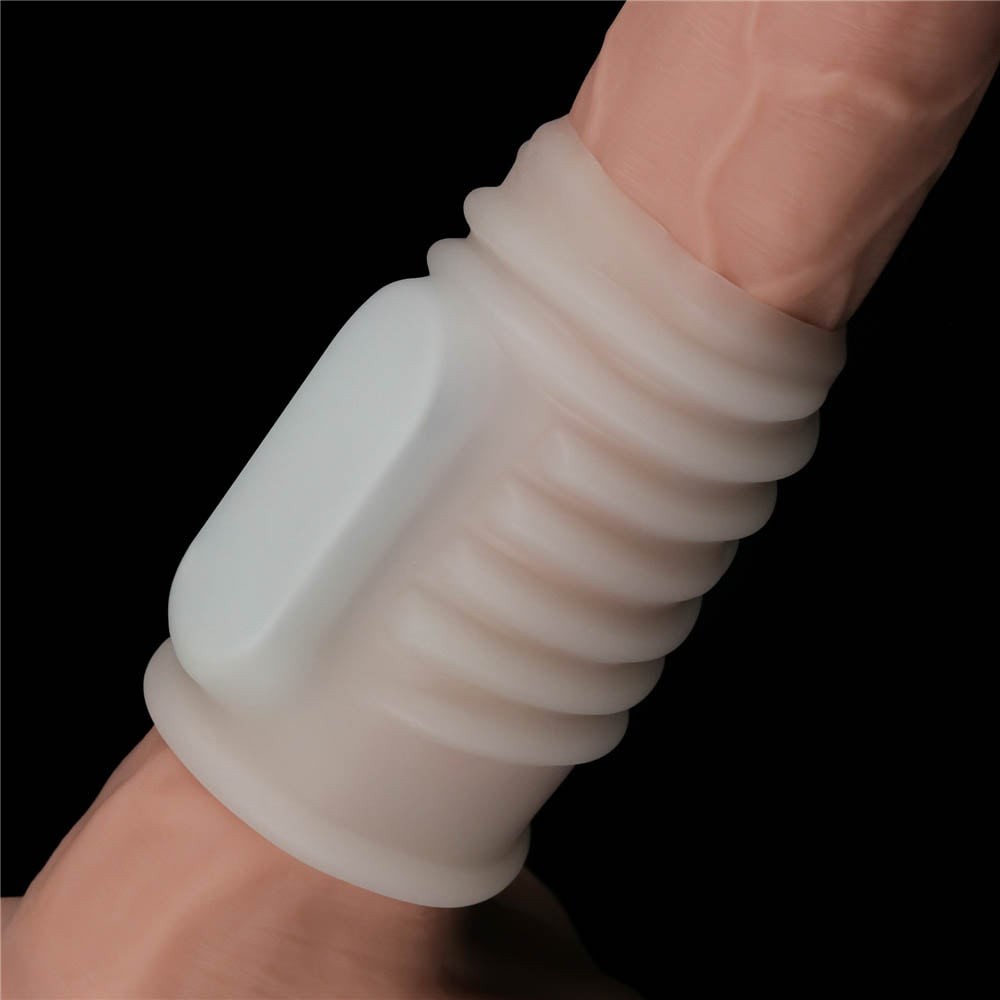 Spiral Knights 1 - Inel cu vibrații pentru penis, alb - detaliu 5