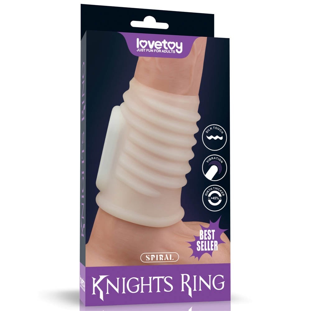 Spiral Knights 1 - Inel cu vibrații pentru penis, alb - detaliu 8