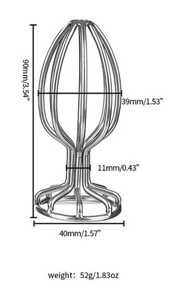 Stainless Anal Plug L - Dop Anal Metalic, 9,5 cm - detaliu 4