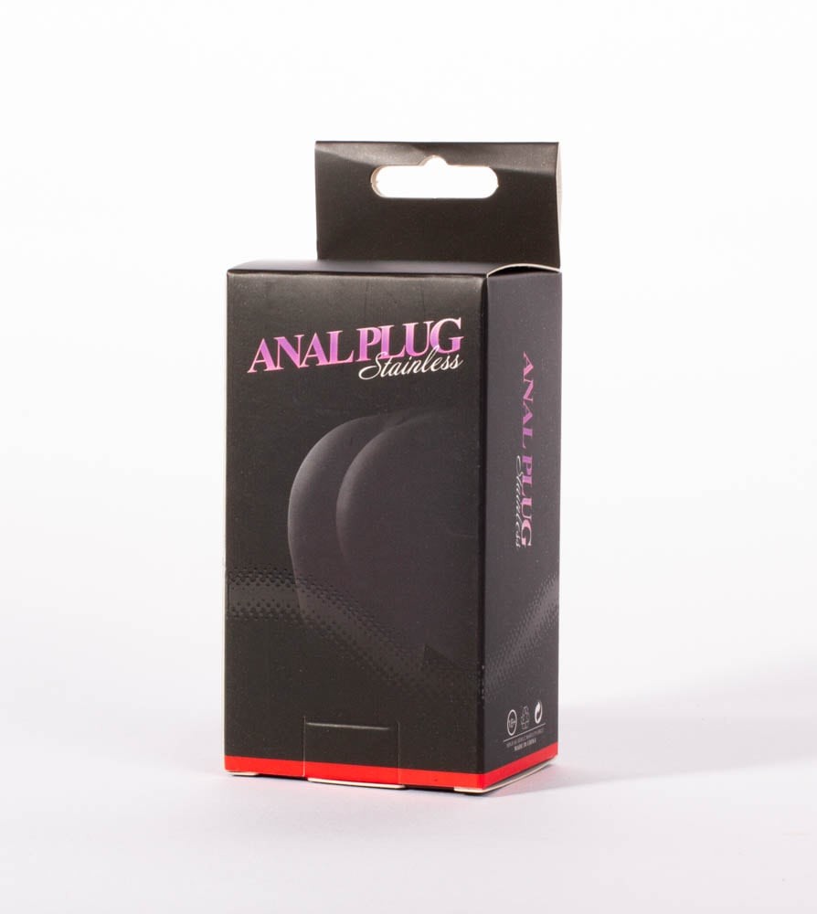 Stainless Anal Plug L - Dop Anal Metalic, 9,5 cm - detaliu 6