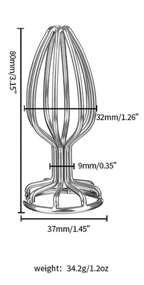 Stainless Anal Plug M - Dop Anal din Metal, 8,5 cm - detaliu 4