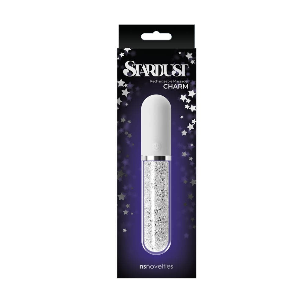 Stardust Charm - Vibrator ruj, alb, 16.7 cm - detaliu 1