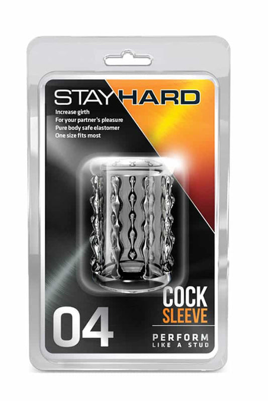 Stay Hard Cock Sleeve 04 Clear - Manson de Penis pentru Stimulare Maxima, 5 cm