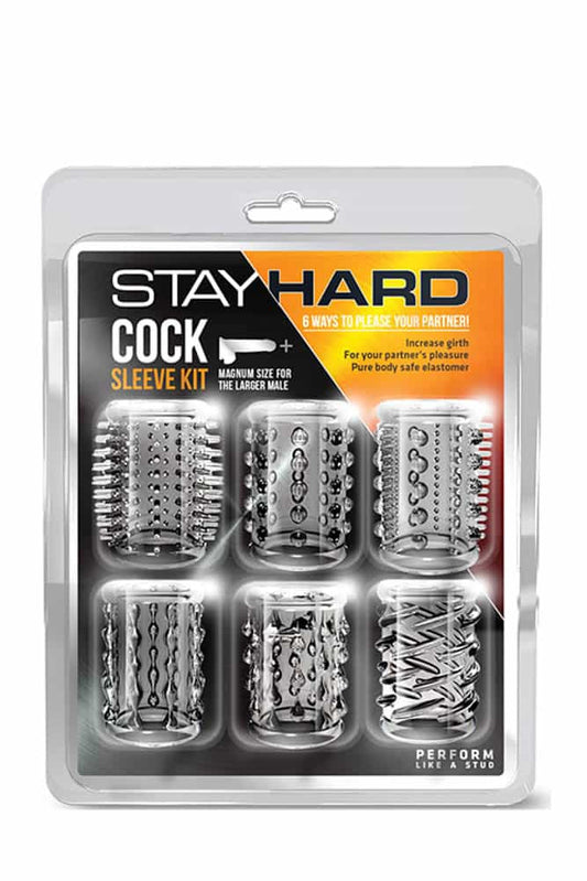 Stay Hard Cock Sleeve Kit Clear - Set 6 Mansoane pentru Penis din Silicon - detaliu 1