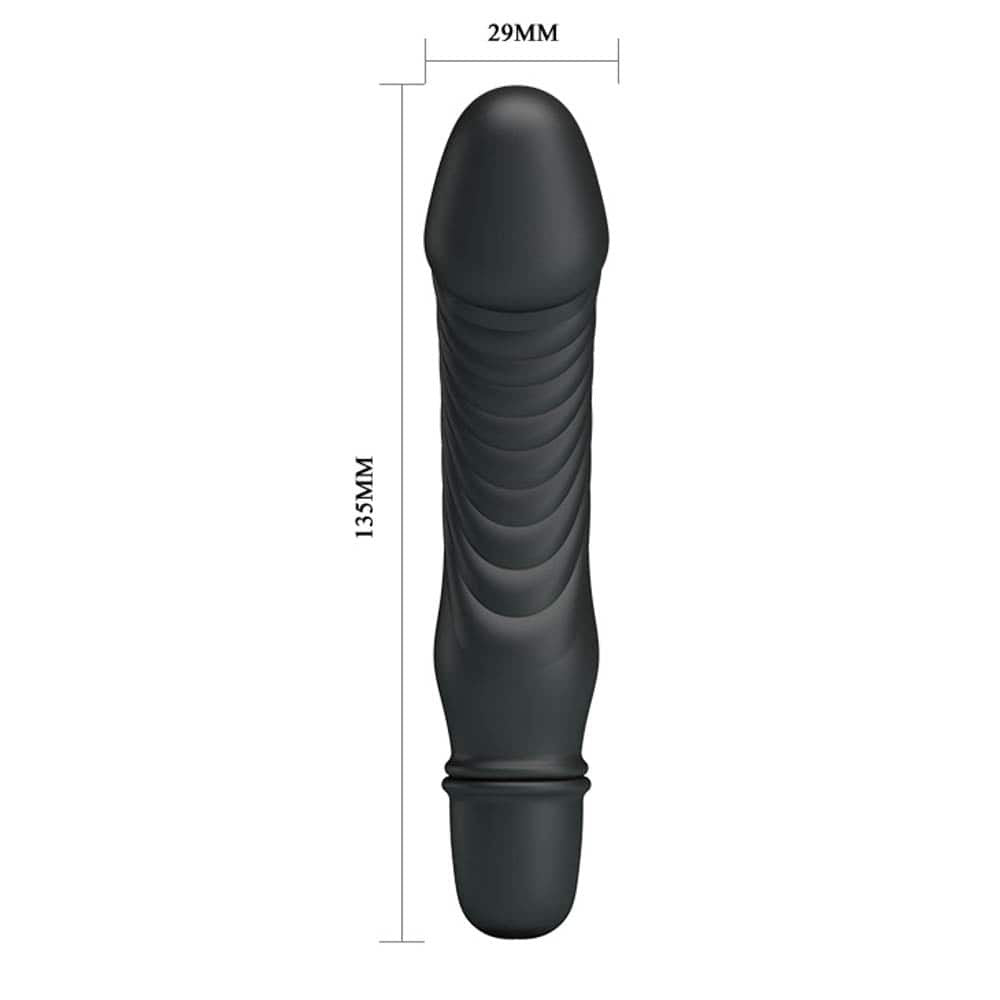 Stev - Vibrator realist, negru, 13.5 cm  - detaliu 5