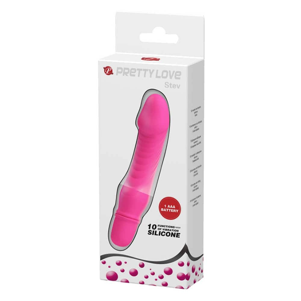 Stev - Vibrator realist, roz, 13.5 cm  - detaliu 1