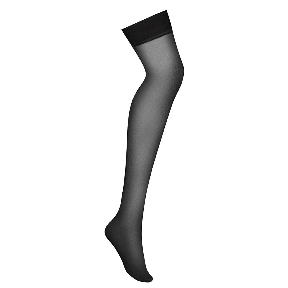 Stockings Black - Jartiere sexy, negru, L/XL - detaliu 1