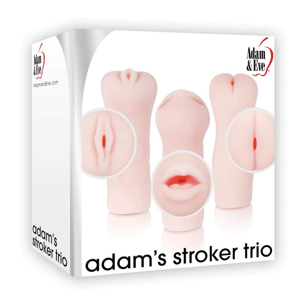 Stroker Trio - Set 3 Masturbatoare cu Forma Vagin, Anus si Gura, 13 cm - detaliu 1