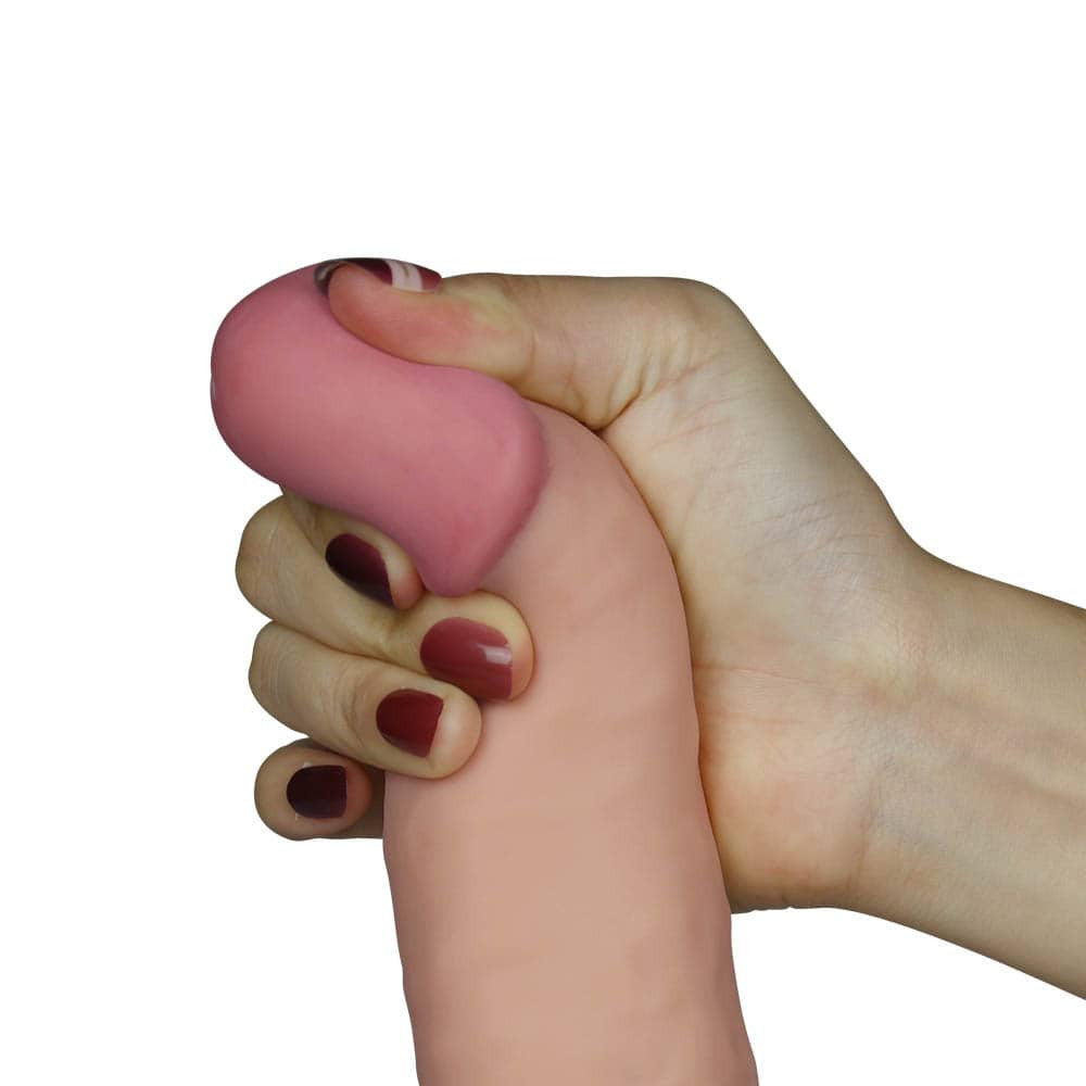 The Ultra Soft Dude - Dildo realist cu vibrații, crem deschis, 20 cm - detaliu 4