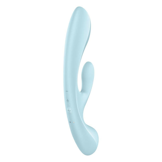 Triple Oh light blue - Vibrator 2 in 1 Iepuras si Wand, 23.5 cm - detaliu 1