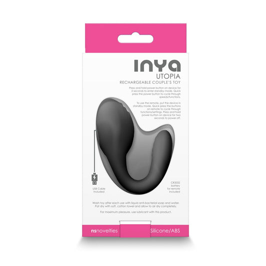 Utopia - Vibrator pentru cuplu, negru, 15 cm