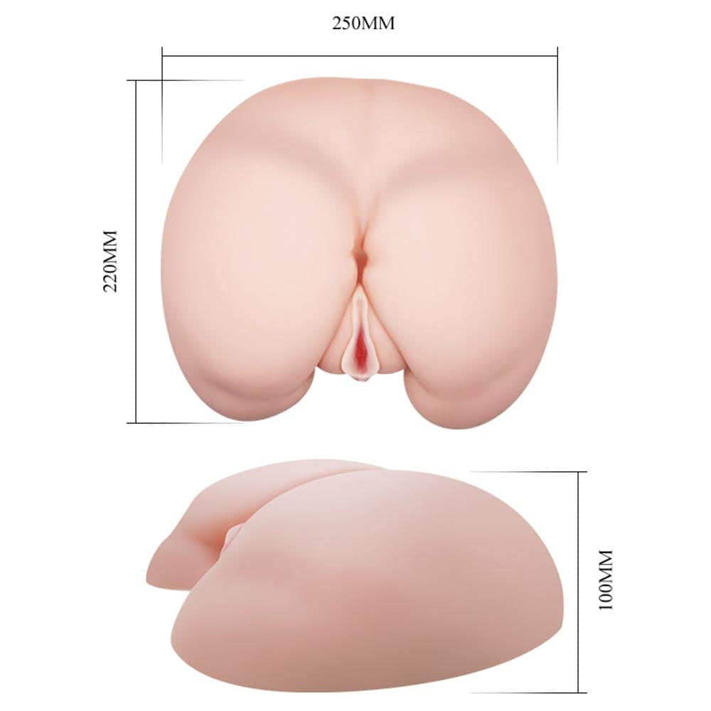 Vagina & Ass - Masturbator Realistic cu Vibratii, Incalzire, Fund si Vagin, 25 cm - detaliu 4