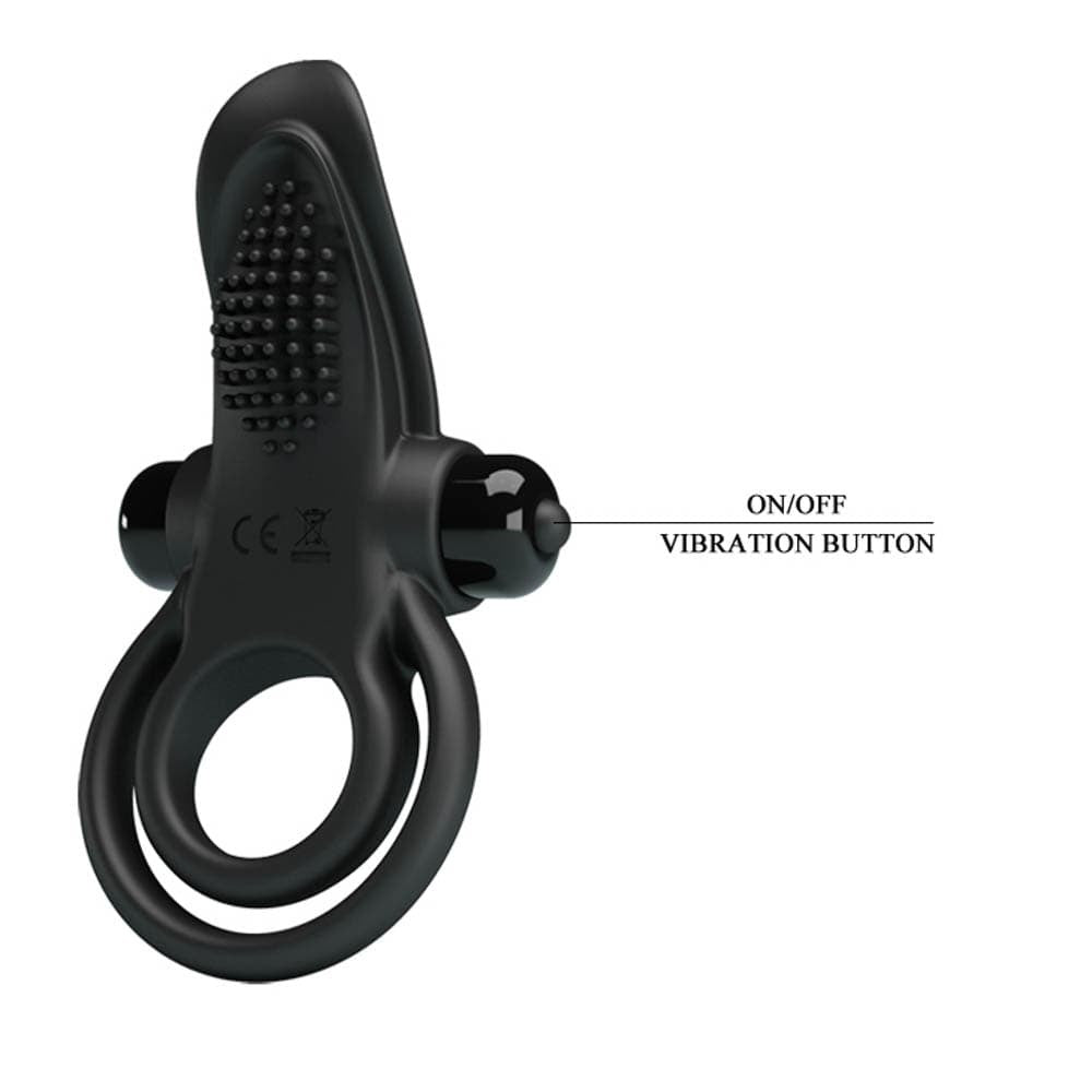 Vibrant Penis - Inel cu vibrații pentru penis, negru, 11.3 cm - detaliu 4