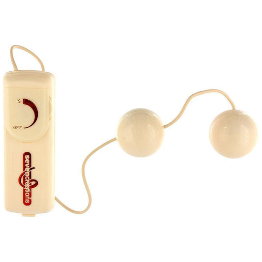 Vibrating Balls - Bile Kegel, alb, 8.5 cm