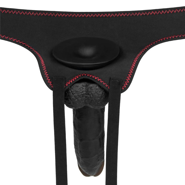Vibrating Strapon - Set dildo cu vibrații și strap-on, 21.5 cm
