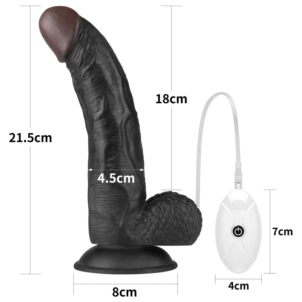 Vibrating Strapon - Set dildo cu vibrații și strap-on, 21.5 cm - detaliu 8