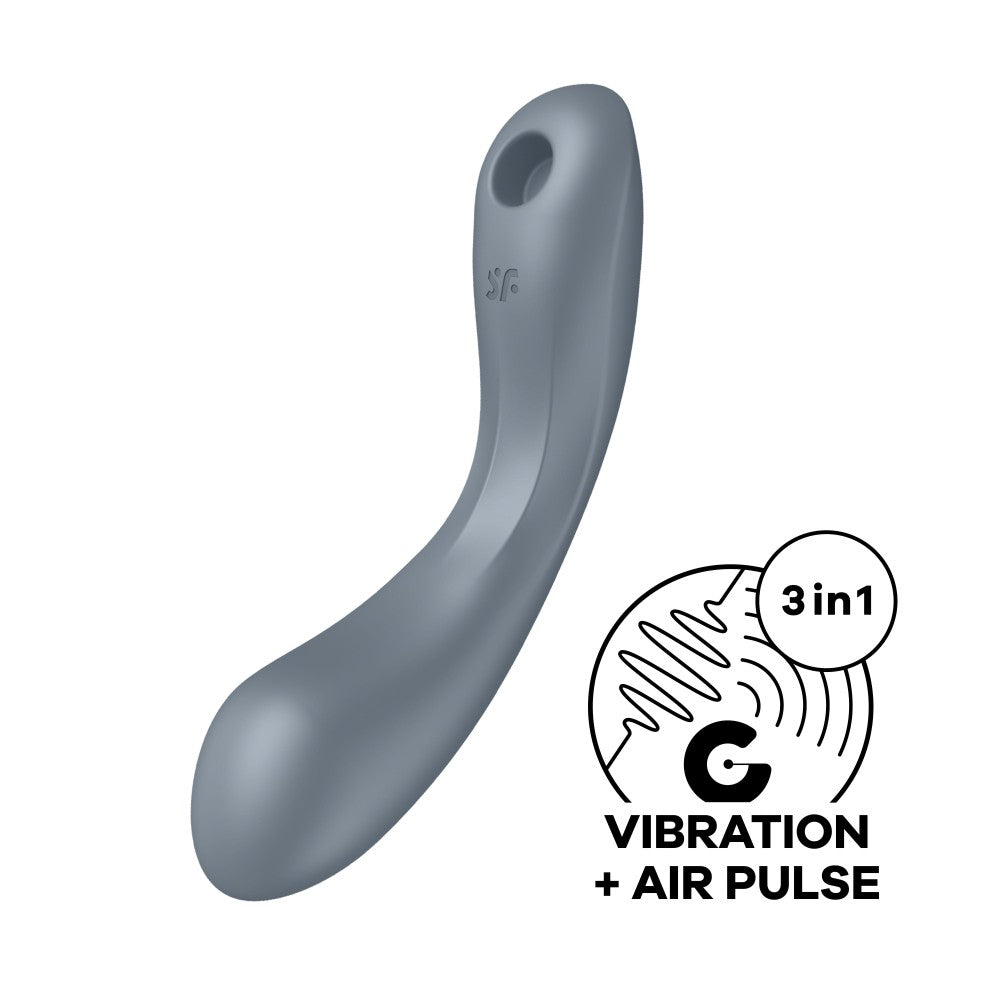 Vibrator 3 in 1 Curvy Trinity 1 bluegrey,  - detaliu 2