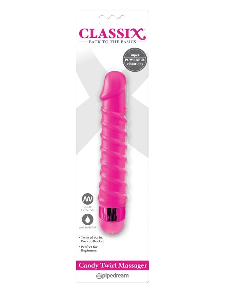 Vibrator Classix Candy Twirl Massager, 16.5x3.2 cm