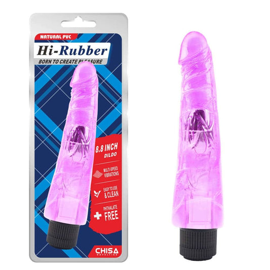 Vibrator Hi-Rubber din PVC, Violet, 22.3x5.5 cm