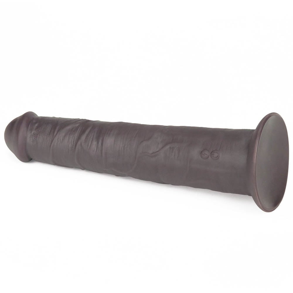 Vibrator Realistic Mare 10'' Dual Layered Silicone Rotator Brown, 25,3 x 4,5 cm - detaliu 5