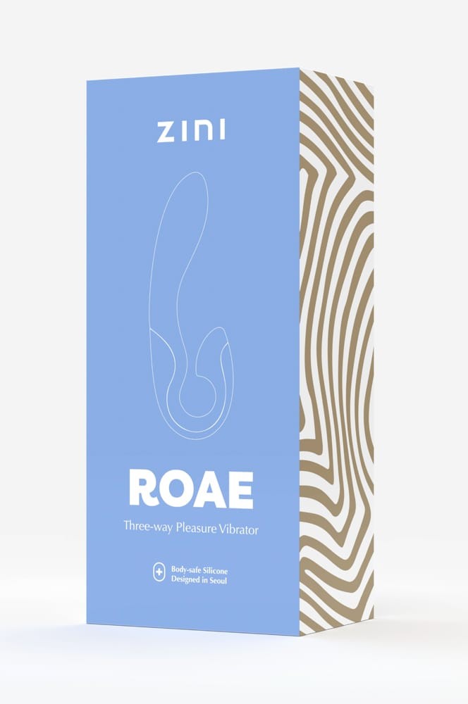 Vibrator Zini Roae SE Three-way Pleasure Roz, 19.5x3.5 cm - detaliu 1