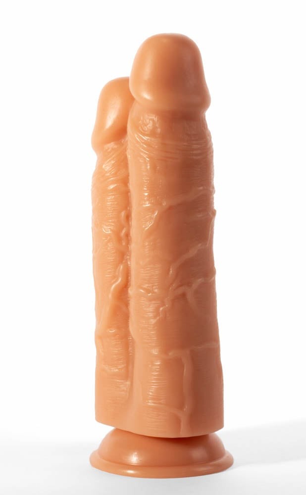 X-Men 10" 2-in-1 Side By Side - Dildo Realistic Dublu, 25,4 cm - detaliu 5