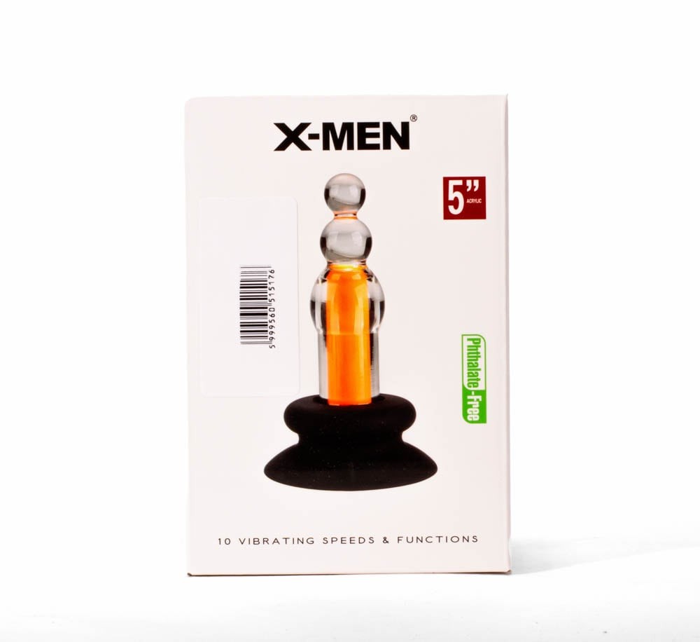 X-MEN 10 Speeds Vibrating Beaded Plug - Dop Anal cu Vibratii, 12 cm - detaliu 5