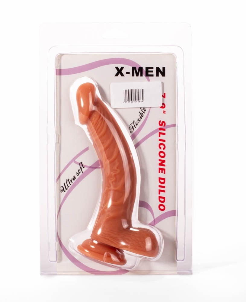 X-MEN 7.9" Silicone Flesh - Dildo Realistic cu Testicule, 20 cm - detaliu 4