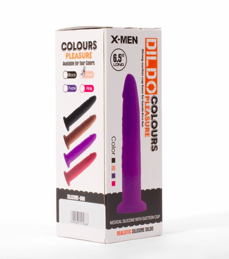 X-MEN Colours Pleasure - Dildo Realistic cu Ventuza, Silicon, 16,5 x 3,5 cm - detaliu 3