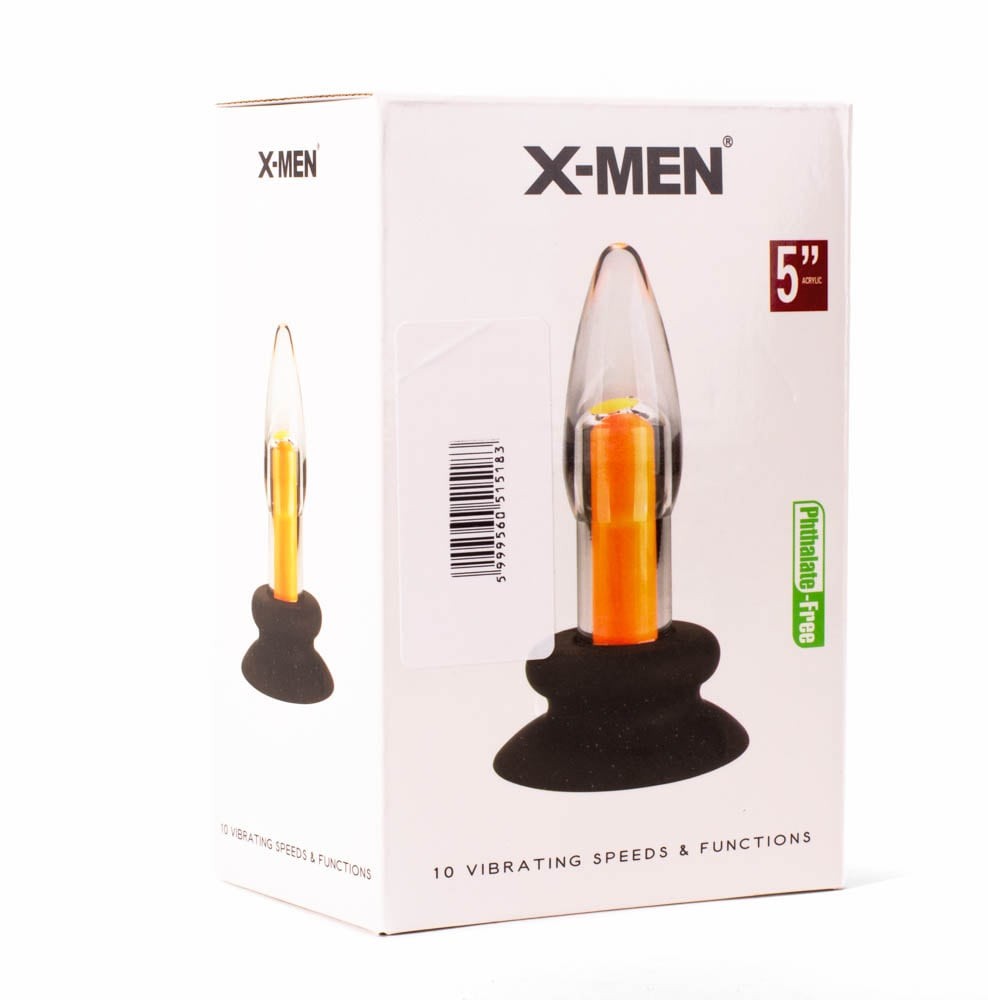 X-Men - Dop anal cu vibrații, portocaliu, 12 cm - detaliu 3
