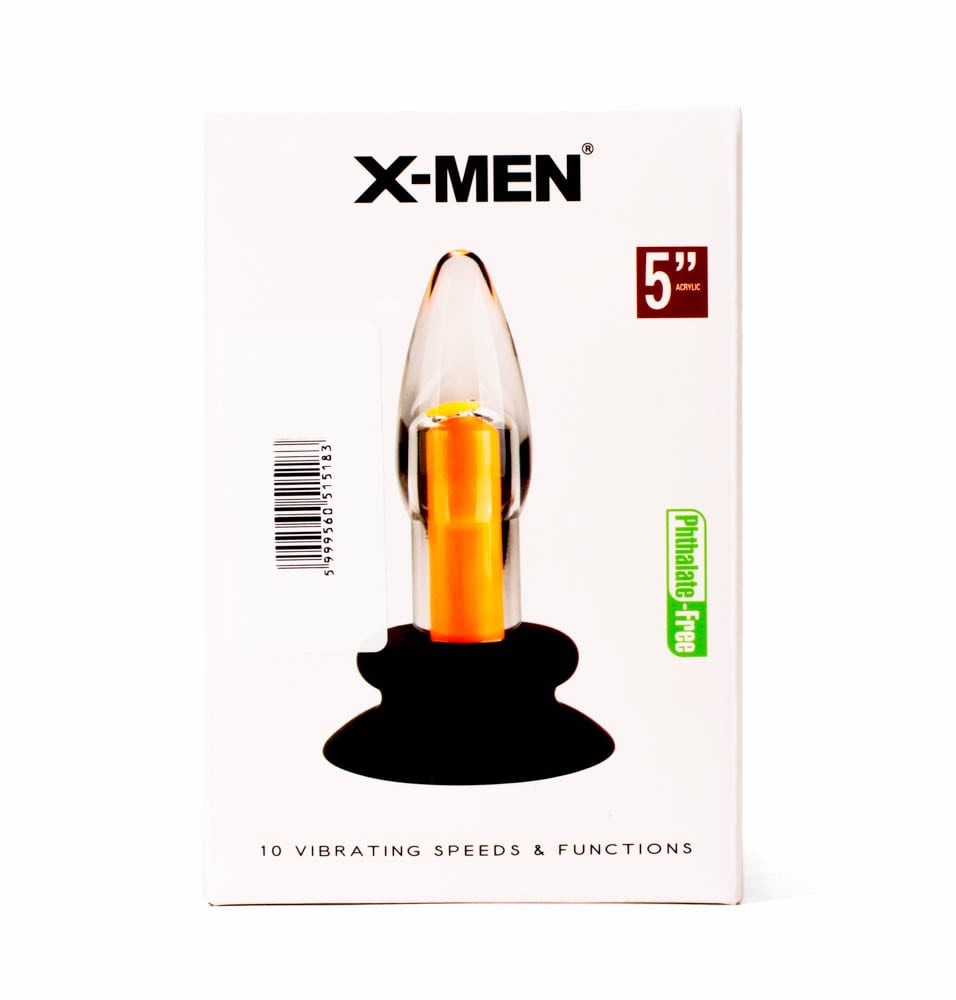 X-Men - Dop anal cu vibrații, portocaliu, 12 cm - detaliu 4