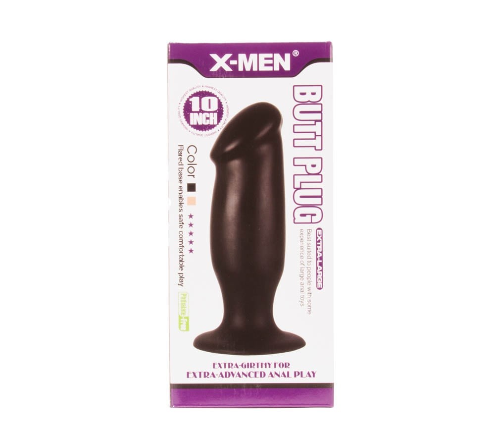 X-MEN Extra Advanced - Butt Plug Negru in Forma de Penis, cu Ventuza, 25 cm - detaliu 5