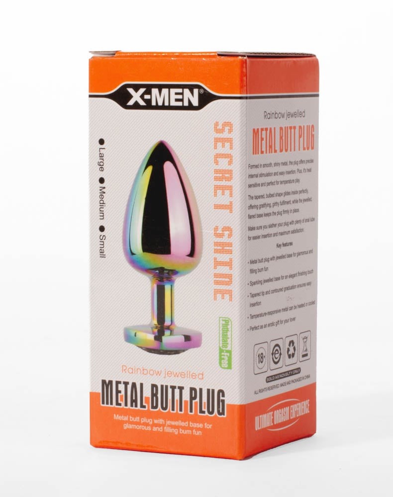 X-MEN Secret Shine L - Butt Plug de Metal cu Forma de Inima, 9,5 cm - detaliu 5