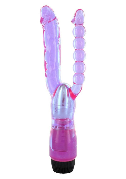 Xcel Double Penetrating - Vibrator Dublu Violet, 22 cm