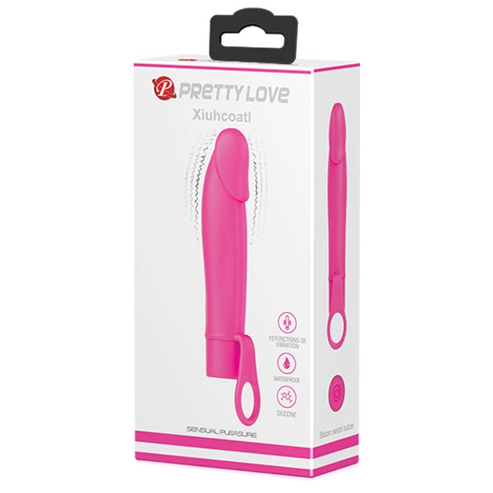 Xiucoatl - Vibrator clasic, roz, 15.3 cm - detaliu 4